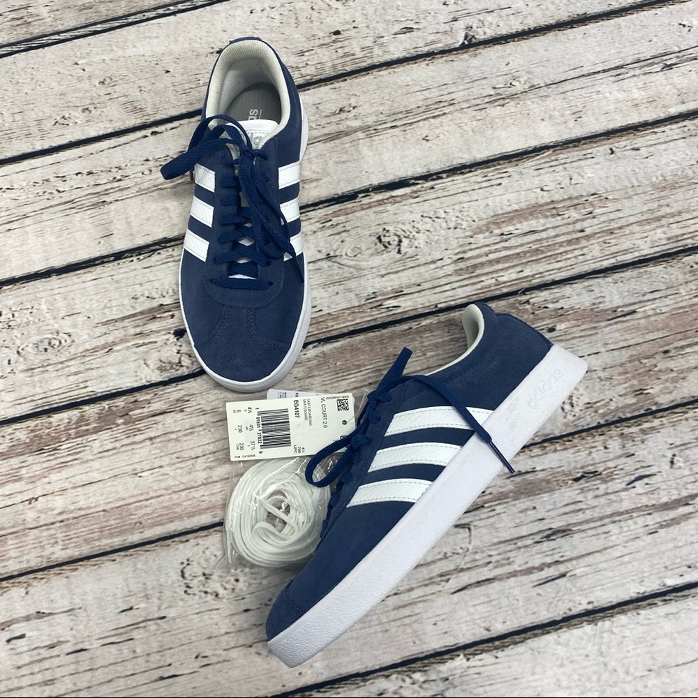 Adidas VL court 2.0 blue suede skate shoes